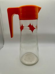 Vintage Anchor Hocking 'Tang' Glass Carafe Juice Pitcher