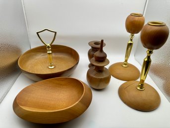 Lot Of Vintage Items Made From Myrtlewood