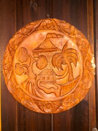 Vintage Hand-carved Wooden Wall Plaque