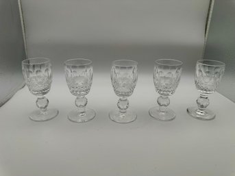 Lot Of FIVE Waterford Crystal Cordial Glasses