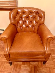 Traditional Brown Leather Armchair