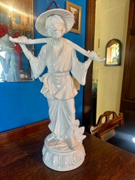 Vintage White Porcelain Figurine Water Bearer