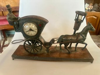 Vintage United Electric Horse And Carriage Shelf Clock