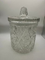 Vintage Crystal Biscuit Jar