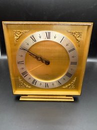 Gilt-brass And Glass Square Table Clock