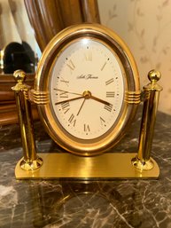 Vintage Seth Thomas Brass Desk  Clock