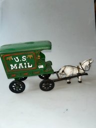 Cast Iron U.S. Mail Horse-drawn Wagon