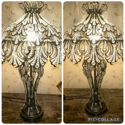 Pair Of Decorative Crystal Table Lamps