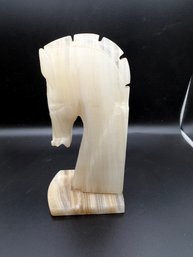 Vintage Onyx Horsehead Bookend