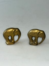 Pair Mini Brass Elephants