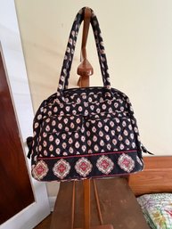Retired Vera Bradley Quilted Cotton Multi-compartment Shoulder Bag