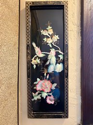 Vintage Asian Black Lacquer Wall Panel