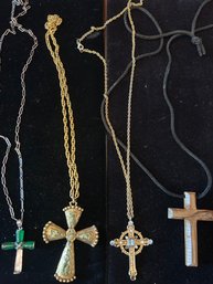 Lot Of Crucifix Necklaces