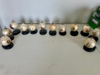 Lot Of TWELVE Vintage Glass Ball Christmas Ornaments