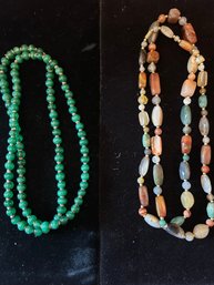 Semi Precious Stone Necklace Pair