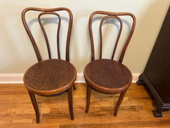Pair Of Thonet-style Bentwood Bistro Chairs
