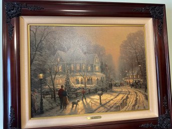 Thomas Kinkade Limited Edition Canvas Print Titled 'A Holiday Gathering