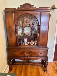 Vintage Jacobean-style China Cabinet