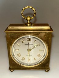 Vintage Hamilton Brass Mini Alarm Clock