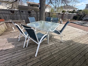 Glass Top Patio Table With 6 Chairs