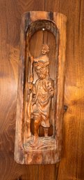 Vintage Hand-carved Wooden Wall Plaque,