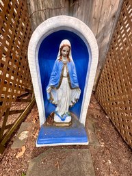Statue Of The Virgin Mary  Cement.  Heavy