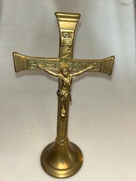 Antique Brass Ornate Altar Cross