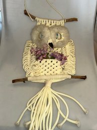 Hand Knit Owl Wall Hanging