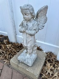 Concrete Praying Angel And Base. Heavy