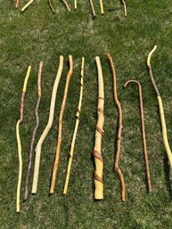 Handmade Wooden Walking Sticks Lot Of NINE. All Unique