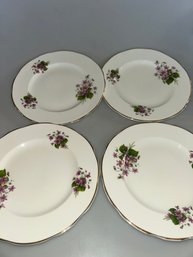 Set Of 4 Vintage Crown Trent Staffordshire England 8 Inch Plates