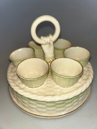 Belleek Porcelain Egg Holder Basket