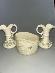 Belleek Vase Trio