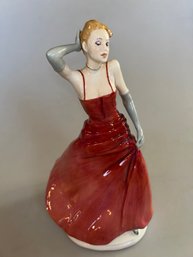 Aynsley Porcelain Woman In Red Dress