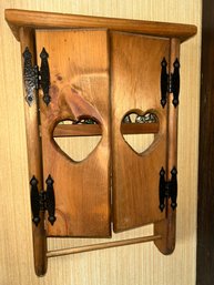 Hand Made Wooden Wall Cupboard Towel Rack