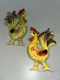 Lefton Rooster/ Chicken Plaques
