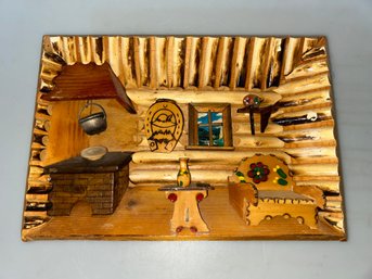 Vintage Handmade Folk Art 3D Wooden Diorama