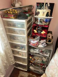 Organizers Filled With Crafting Supplies