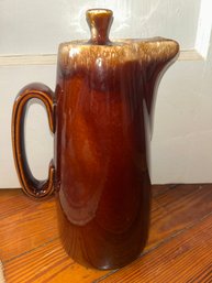 Vintage Brown Drip Glaze Glazed Hull Pottery Oven Proof USA 11' Tea/Coffee Pot