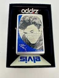 Zippo 'Elvis In Sweater' Satin Chrome Lighter UNFIRED