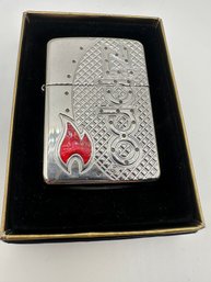 Zippo Armor Case Lighter With Bolted Logo And Red Flame UNFIRED