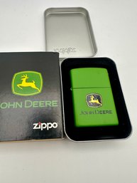 Zippo John Deere Logo Design Moss Green Pocket Lighter. UNFIRED