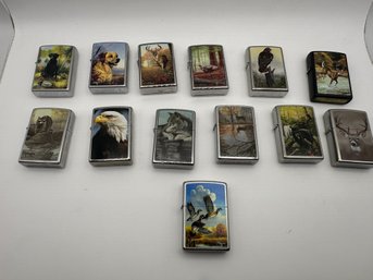 Lot Of 13 Zippo Animal Lighters. No Boxes. Most UNFIRED