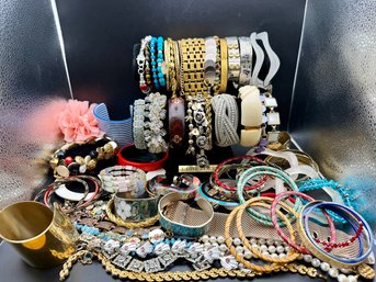 Large Lot Of Bracelets