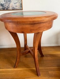 Round Wooden Accent Side Table