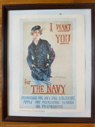 I Want You Navy Sign