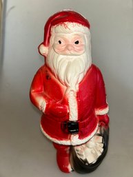 Vintage 1950's Dapol Industries Santa Candy Cane Toy Sack Blow Mold Light B
