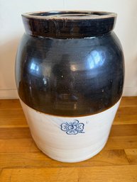 Vintage Two-tone Stoneware Storage Crock 6 Gallon