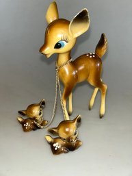 Vintage 1950s 'big-eyed' Deer Figurines