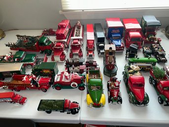 Large Lot Of Metal Holiday Vehicles